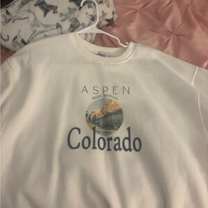 Princess Polly ASPEN, CO Cream crewneck Sweatshirt
